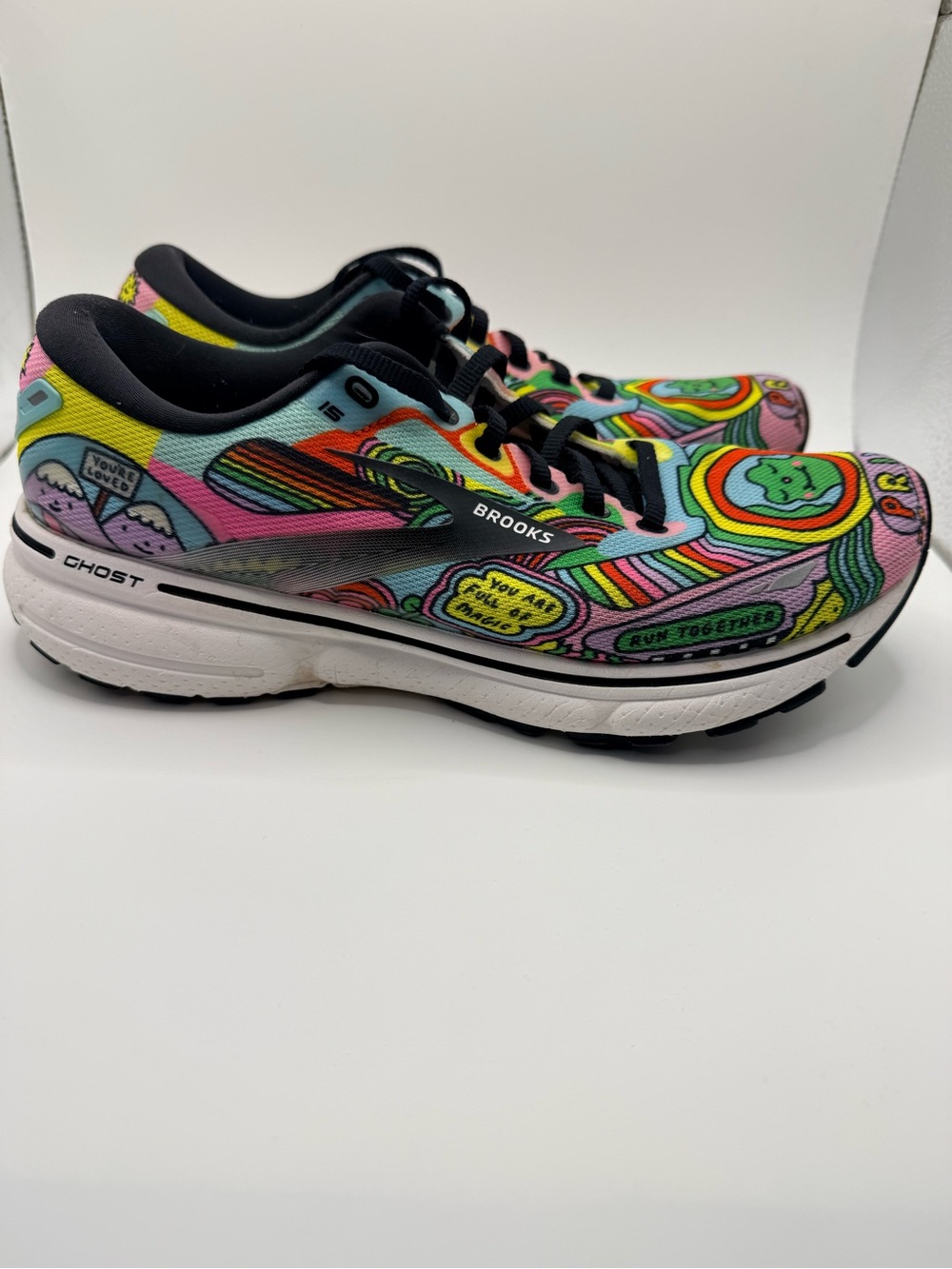 BROOKS Ghost 15 Run Proud Edition Artsy Athletic Women's Running Shoes Size 9 - Picture 7 of 13